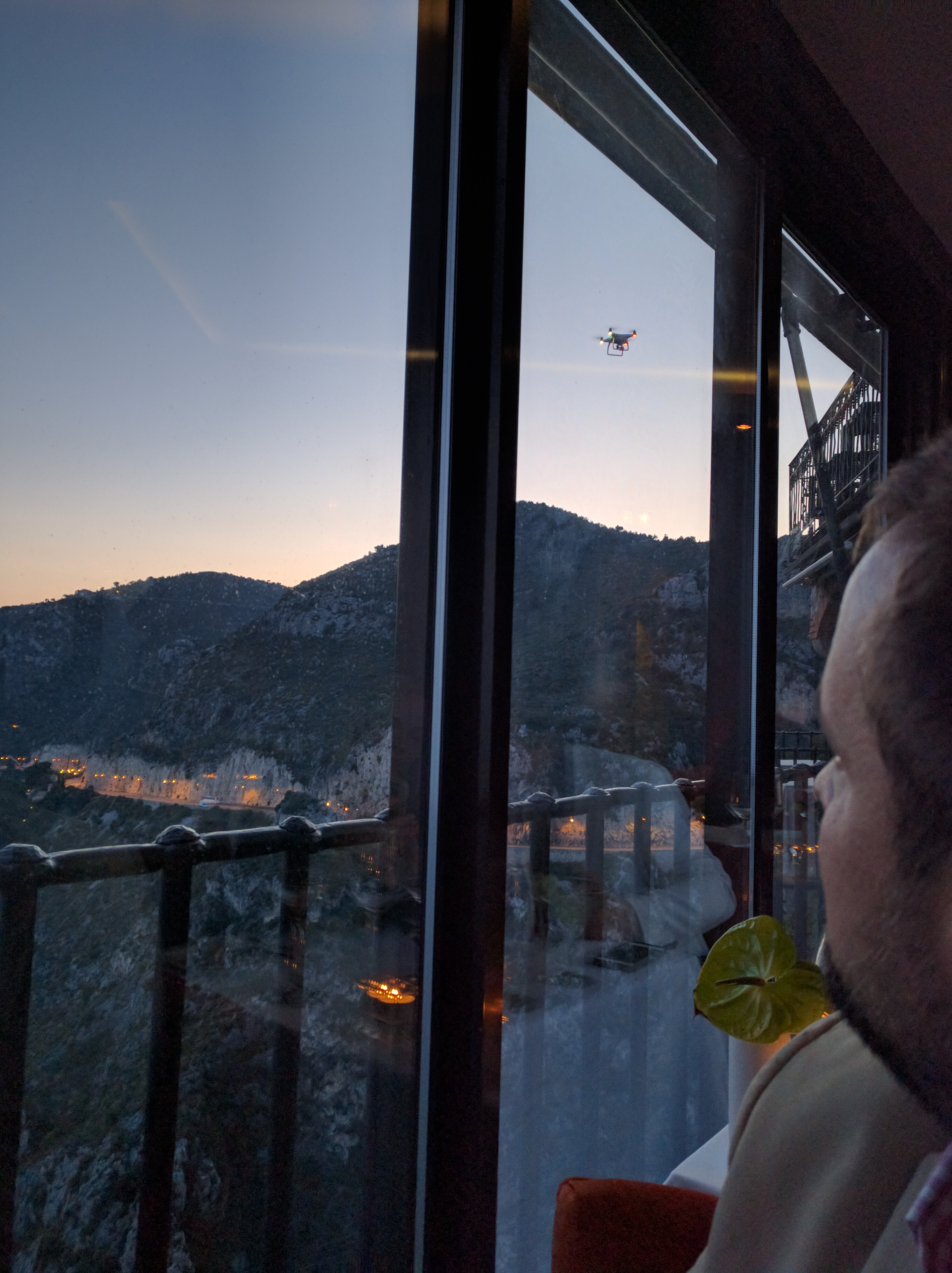 A drone hovering around the restaurant - we assumed taking promotional footage? 