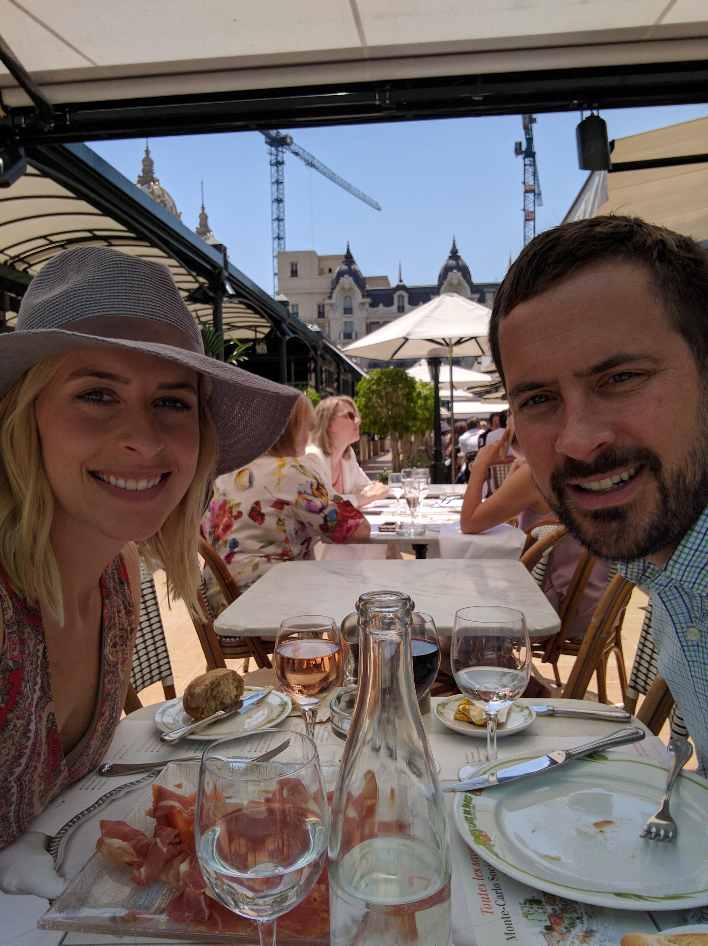 Lunch at Cafe de Paris, next door to the casino