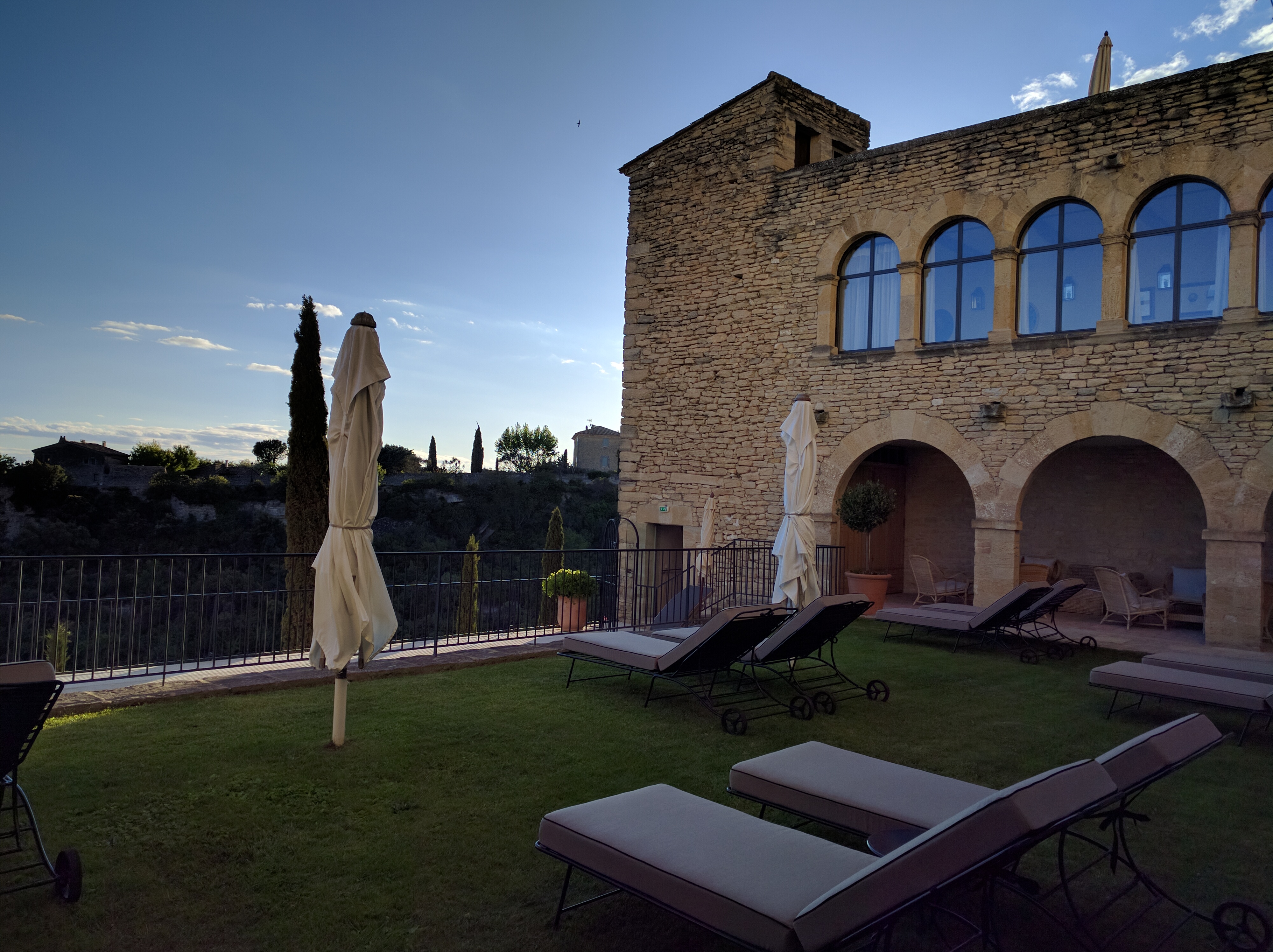 The terrace our room opened onto; the kid's pool (with no kids) was just below the railing