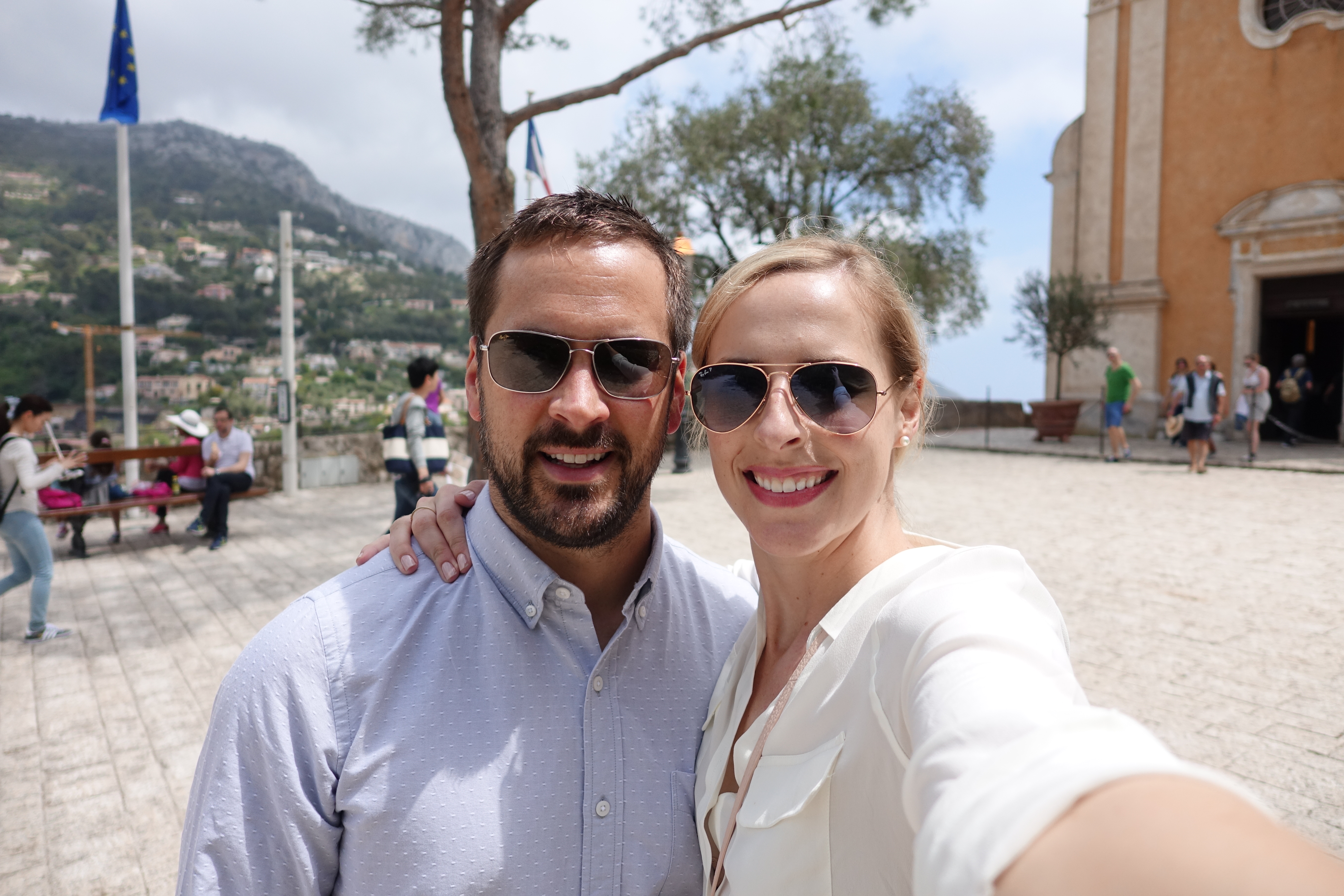 Kelly and I in the plaza in front of the church yesterday