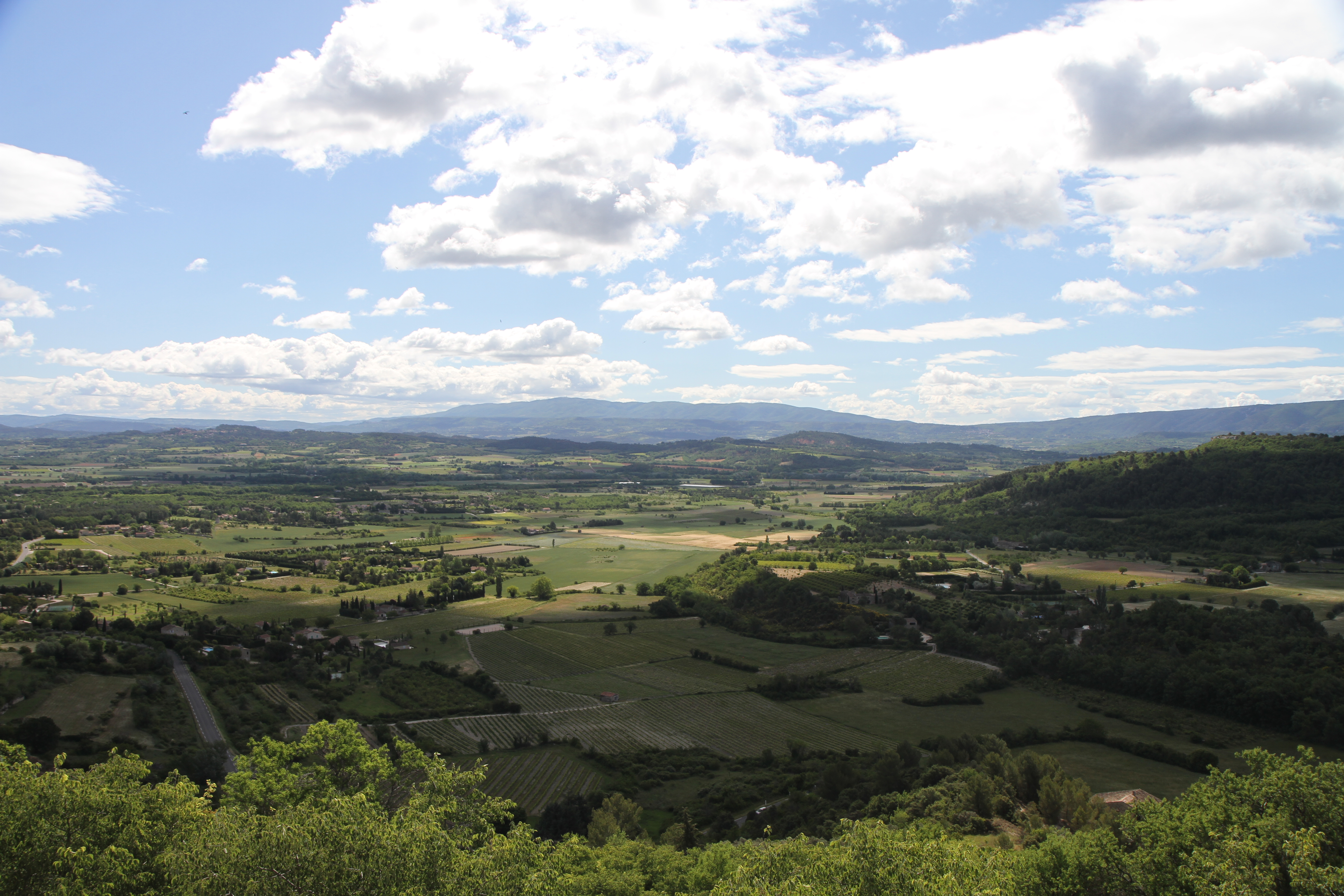The view from the Gordes city wall of the valley below