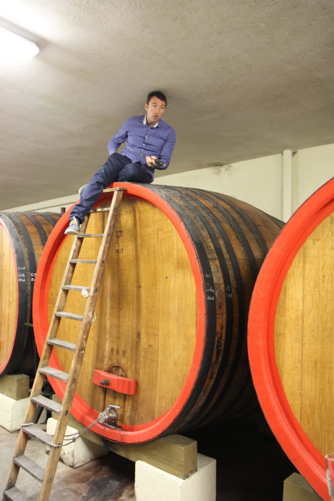 Romain extracting some wine