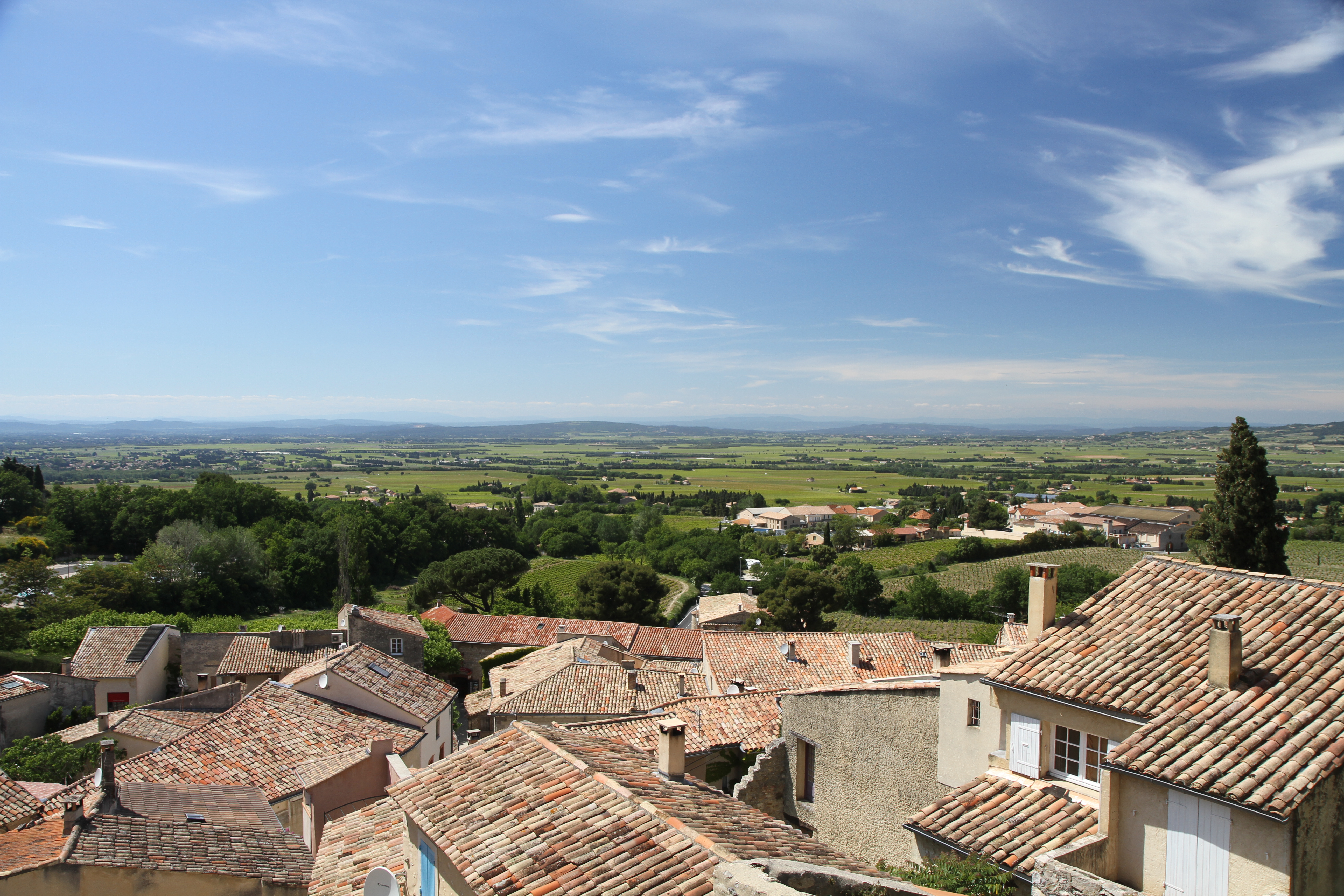 Nice view from the hilltop in Gigondas, by the main church