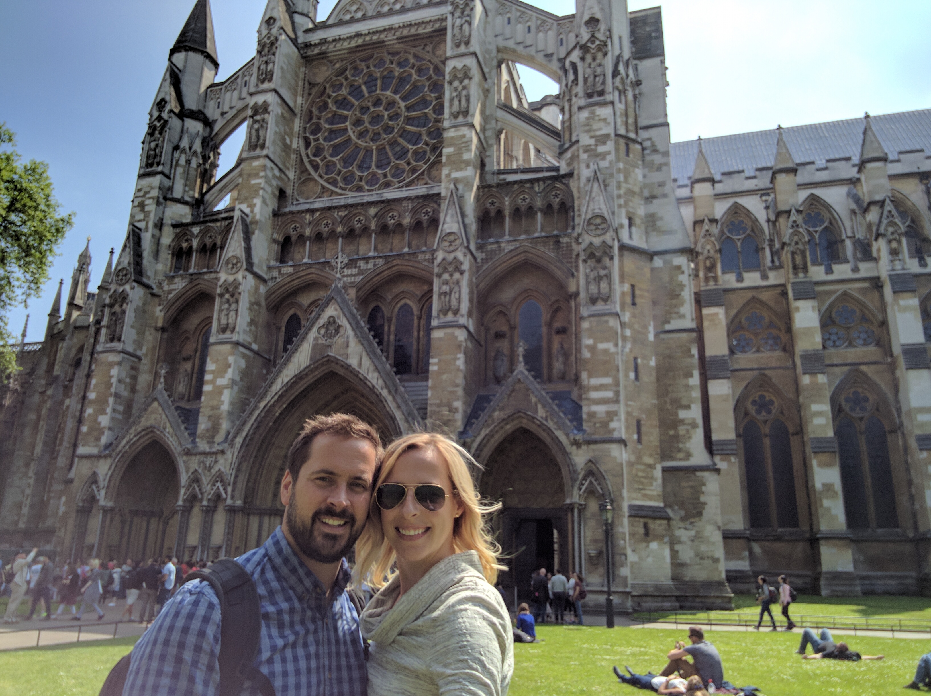 Us in front of Westminster Abbey. No photography allowed inside.